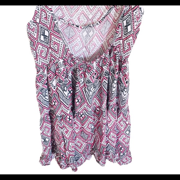 FUN & FLIRT Tribal Print Spaghetti Strap Caged Back Mini Dress Pink Size Medium - Picture 10 of 11